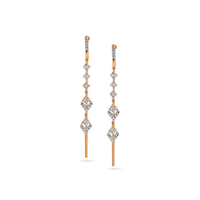 Dainty Diamond and Gold Drop Earrings,,hi-res 