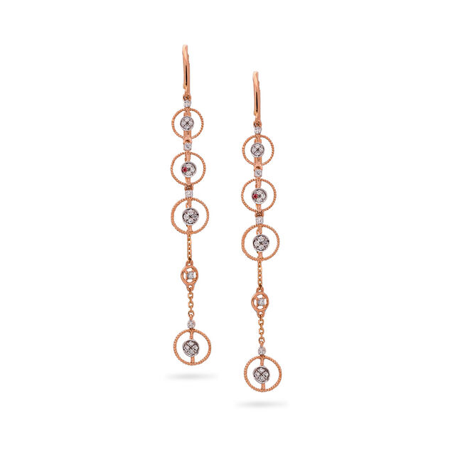 Delicate Cascading Diamond and Gold Drop Earrings 