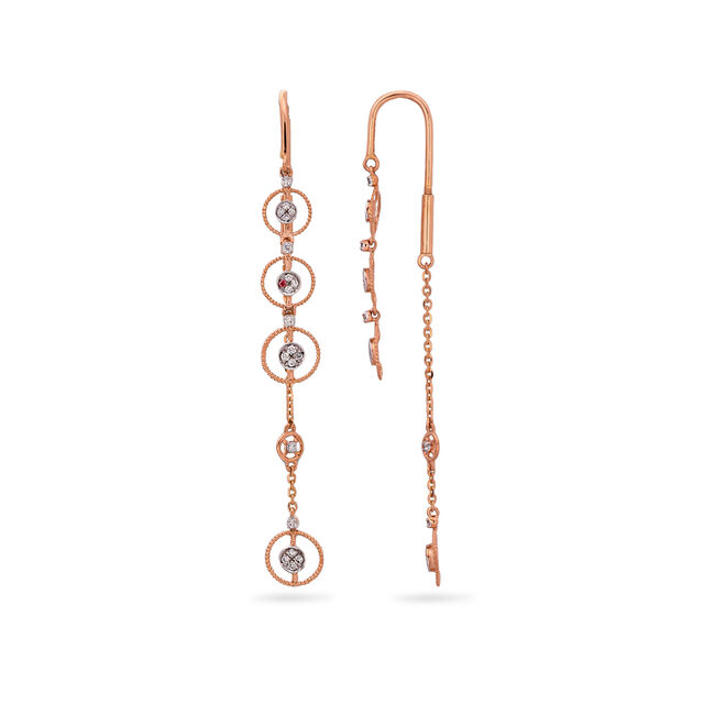 Delicate Cascading Diamond and Gold Drop Earrings 2
