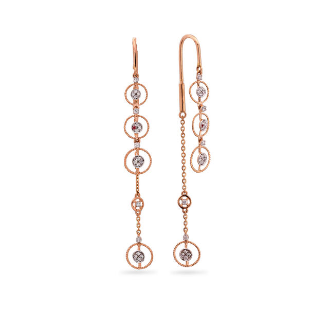 Delicate Cascading Diamond and Gold Drop Earrings 3