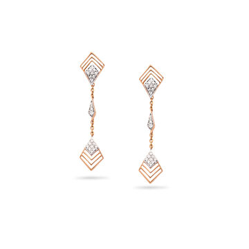 Geometric Diamond Elegance Drop Earrings