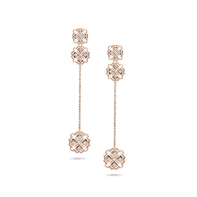 Snowflake Diamond Chain Earrings,,hi-res 