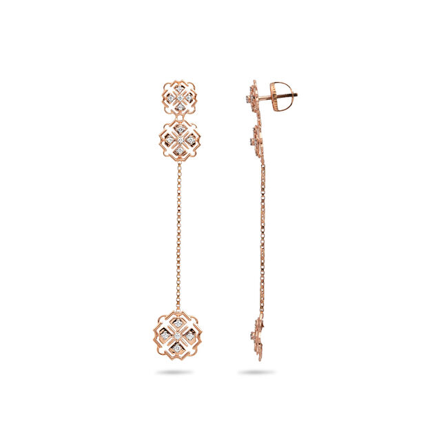 Snowflake Diamond Chain Earrings,,hi-res 2