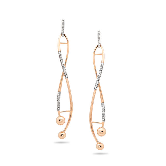 Infinity Twist Diamond Drop Earrings,,hi-res 