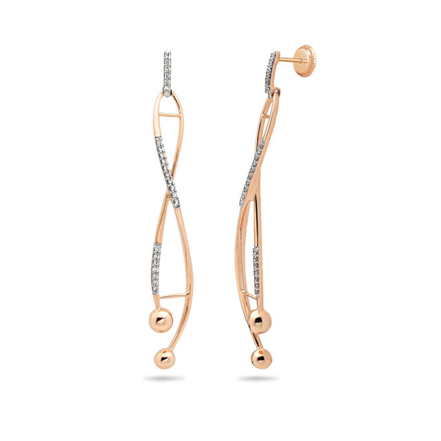 Infinity Twist Diamond Drop Earrings,,hi-res 2