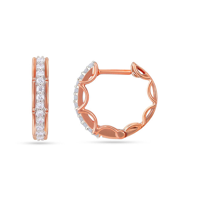 Diamond-Studded Hoop Earrings 2