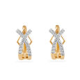 Diamond Cross Hoop Earrings 