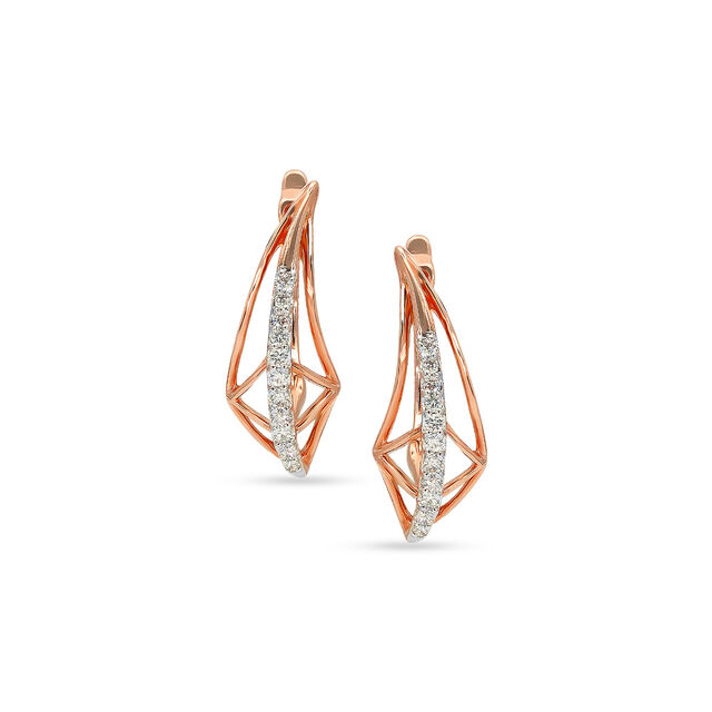 Chic Diamond Gold Earrings 2