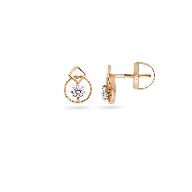 Urban Bloom Geometric Gold Earrings,,hi-res 2
