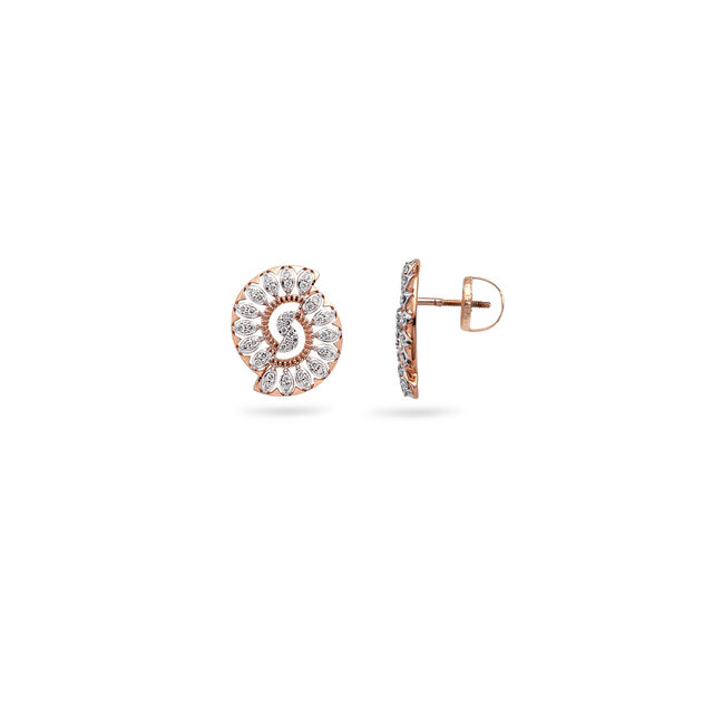 Diamond Dance Rose Gold Studs,,hi-res 2