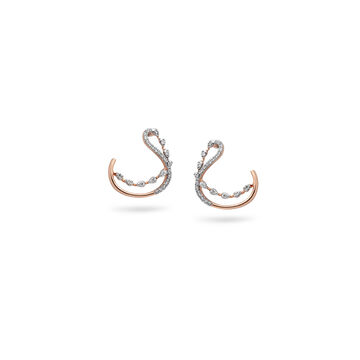 Swan's Embrace Rose Gold Studs