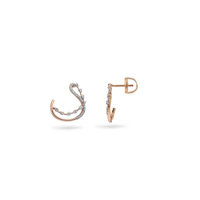 Swan's Embrace Rose Gold Studs,,hi-res 2