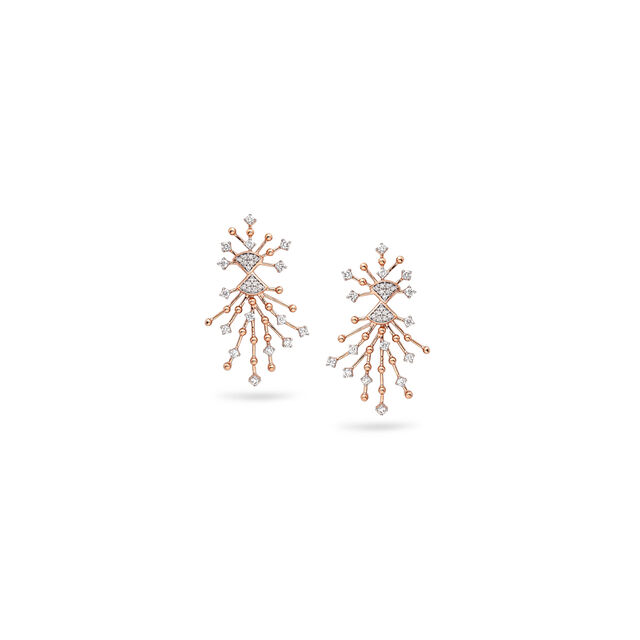 Diamond Sparkling Rose Gold Studs,,hi-res 