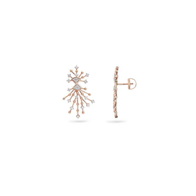 Diamond Sparkling Rose Gold Studs,,hi-res 2
