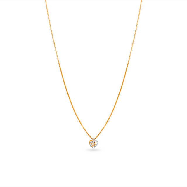 Tanishq 18 Karat Diamond Pendant with Chain for Women 