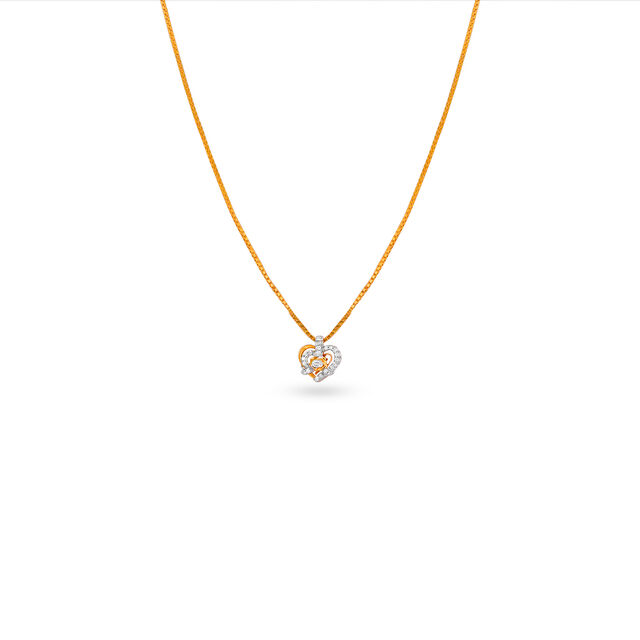 Tanishq 18 Karat Diamond Pendant with Chain for Women 2