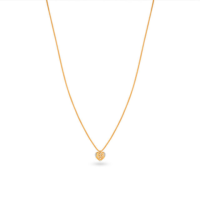 Tanishq 18 Karat Diamond Pendant with Chain for Women 