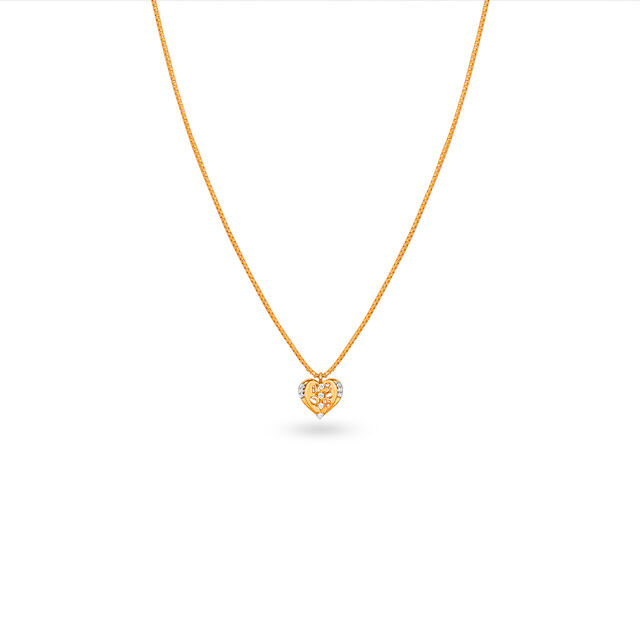 Tanishq 18 Karat Diamond Pendant with Chain for Women 2