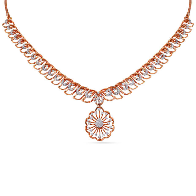 Tanishq 18KT Diamond Necklace Set for Women 2