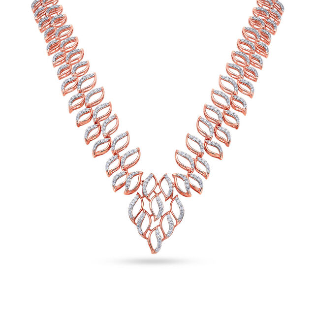Tanishq 18KT Diamond Necklace Set for Women 