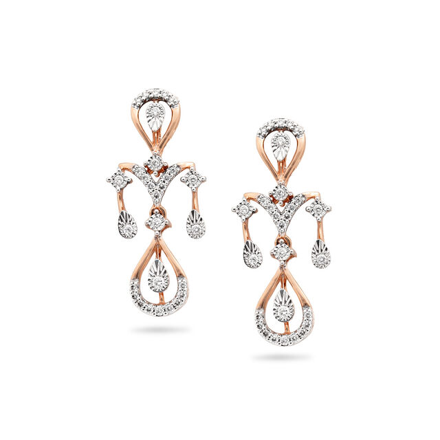 Graceful Rose Gold Cascade Drops,,hi-res 