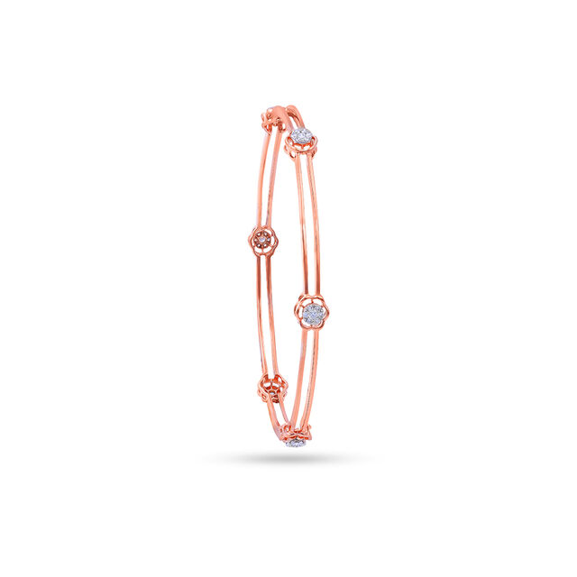 Diamond Array Rose Bangle 