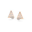 Elegant Triangular Diamond & Rose Gold Pendant & Earrings Set,,hi-res 3