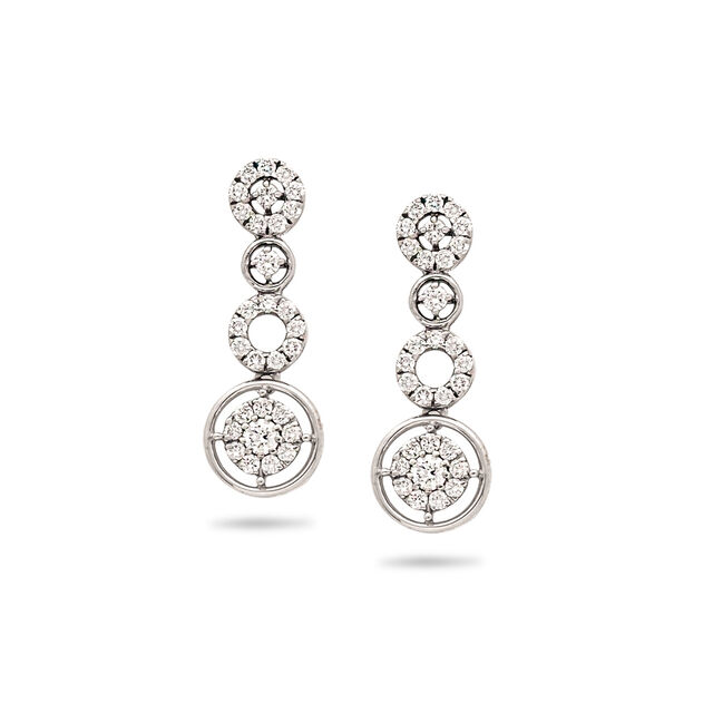 Cascading Circles Diamond and White Gold Earrings 