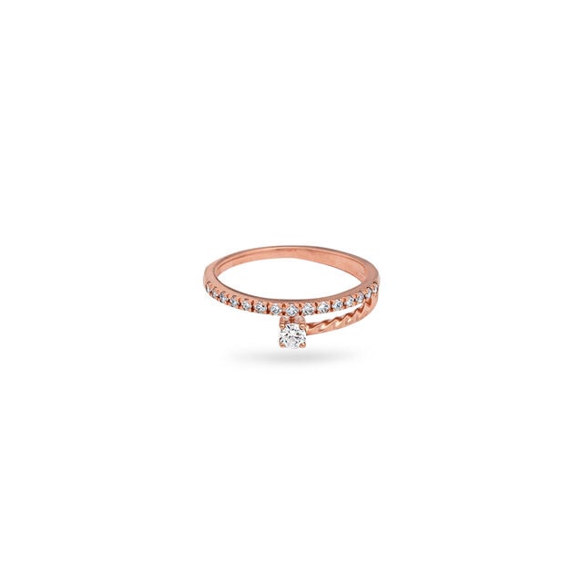 Graceful Rose Gold and Diamond Ring,,hi-res 