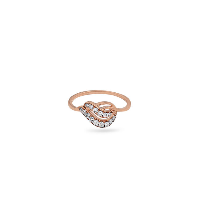 Elegant Swirl Diamond and Rose Gold Ring,,hi-res 