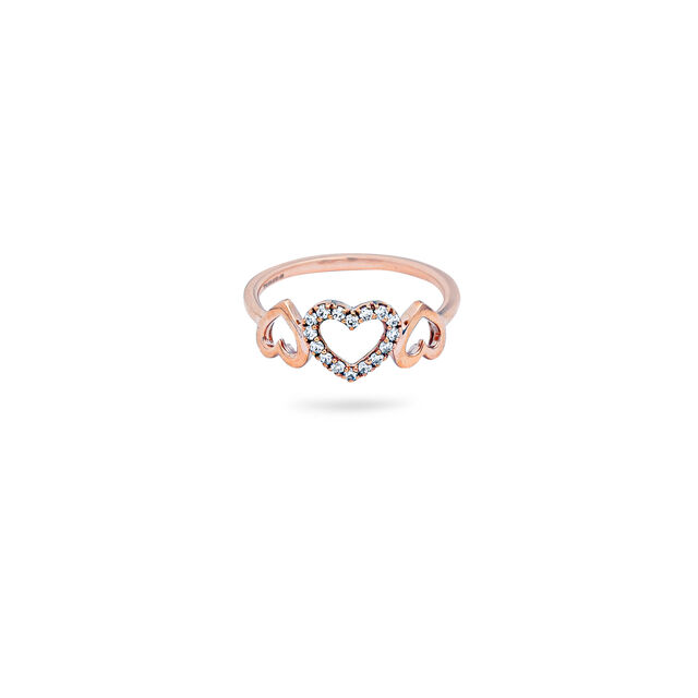 Heart Shaped Diamond and Gold Ring,,hi-res 