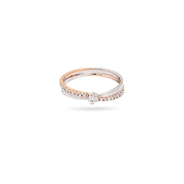 Elegant Gold and Diamond Interlocking Ring,,hi-res