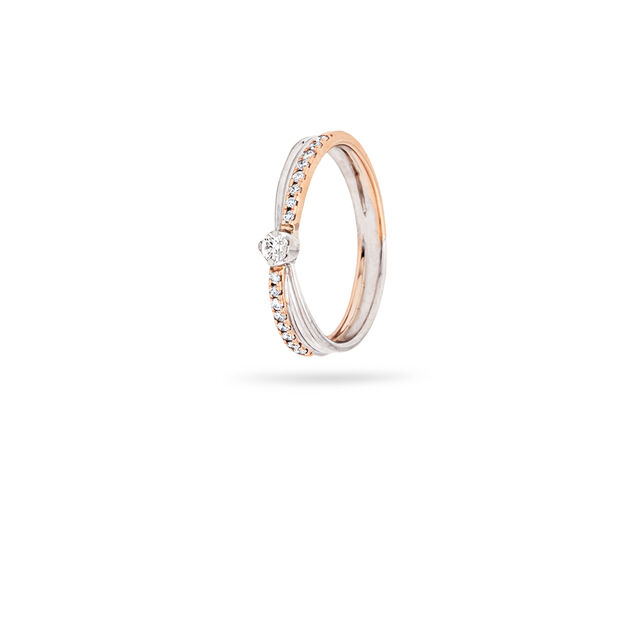 Elegant Gold and Diamond Interlocking Ring,,hi-res