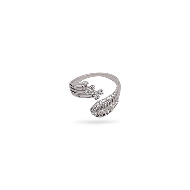 Dainty Leaf Bypass Ring,,hi-res 