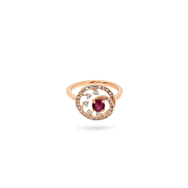 Radiant Ruby Swirl Finger Ring,,hi-res