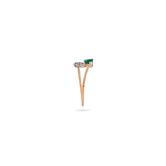 Onyx and Diamond Triangle Fusion Ring,,hi-res 2