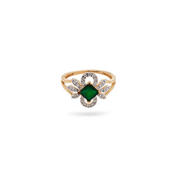 Golden Floral Whispers Ring