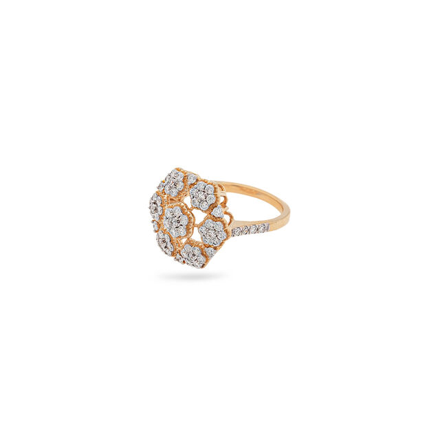 Gold and Diamond Cluster Ring,,hi-res 2