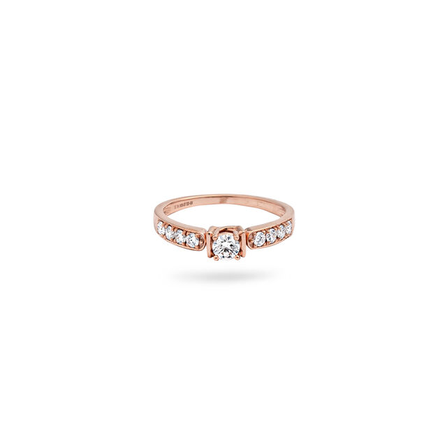 Luxurious White and Rose Gold Finger Ring,,hi-res 