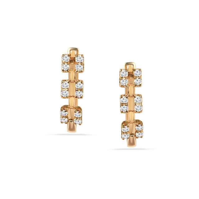 Tanishq 18KT Diamond Hoop Earrings for Women 