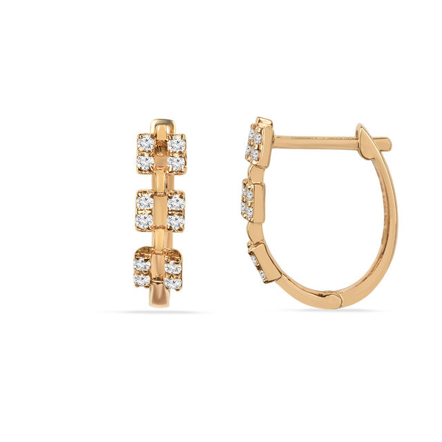 Tanishq 18KT Diamond Hoop Earrings for Women 3