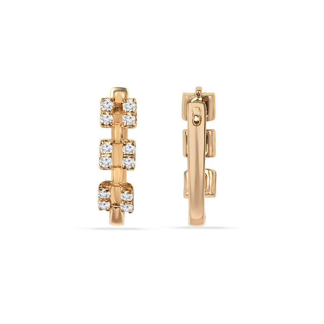 Tanishq 18KT Diamond Hoop Earrings for Women 4