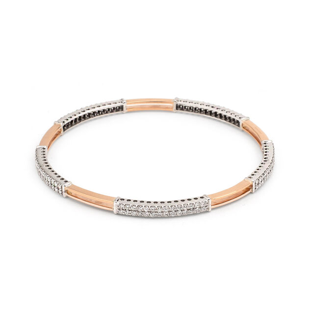 Timeless Harmony White and Rose Gold Diamond Bangle,,hi-res 