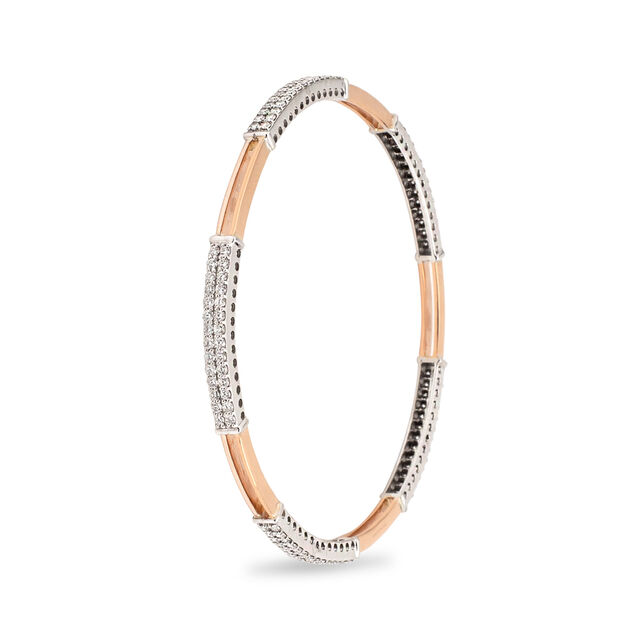 Timeless Harmony White and Rose Gold Diamond Bangle,,hi-res 2