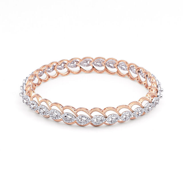 Shimmering Elegance Diamond & Gold Bangle,,hi-res 