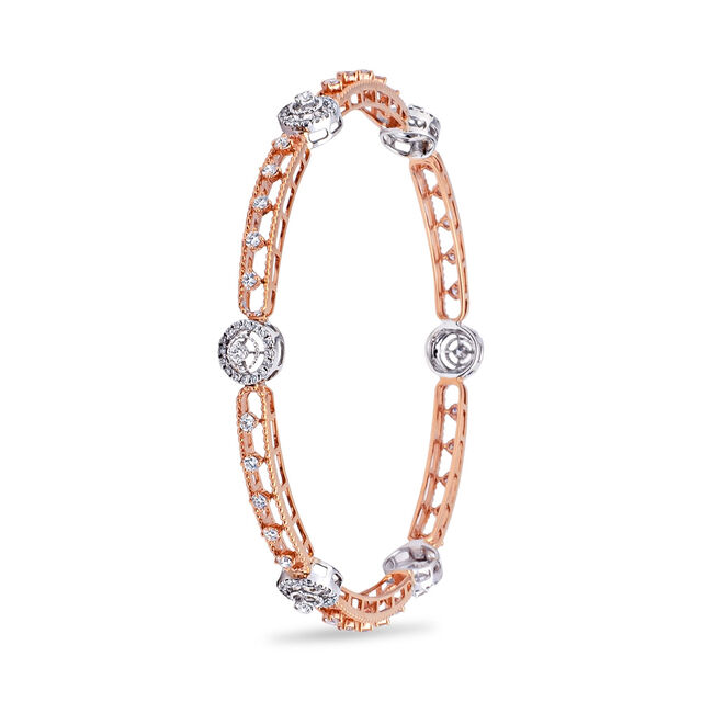 Modern Fusion Diamond & Gold Bangle,,hi-res 2