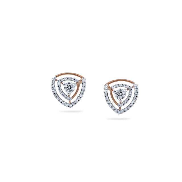 Demure Triangle Gold Studs 2