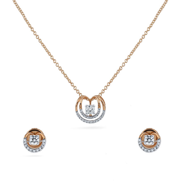Double Hoop Rose Gold Earrings 