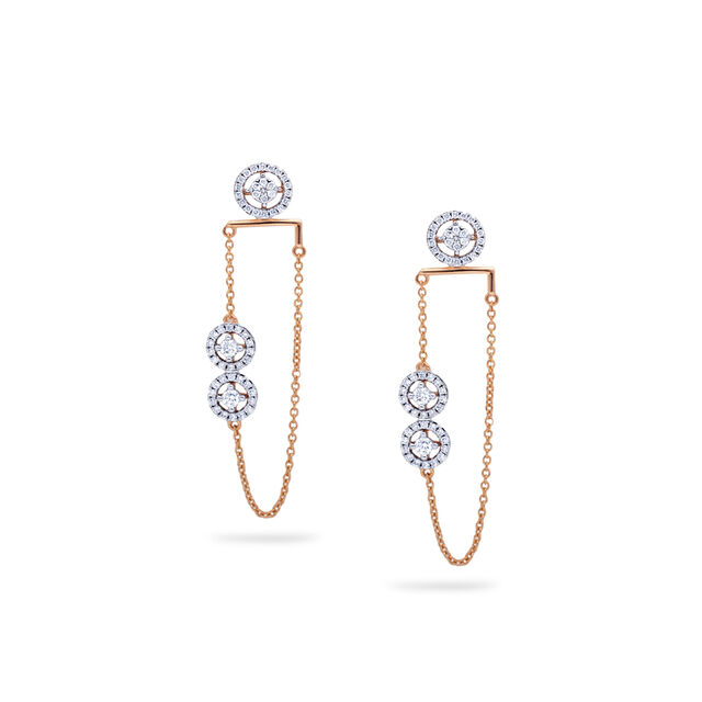 Diamond Cascading Circle Earrings 