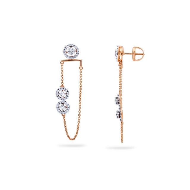 Diamond Cascading Circle Earrings 2